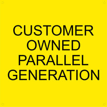 LB-080082-343 - Customer Owned Parallel Generation - 10x10 Inches - Yellow Background with Black Text, Plastic.-Accurate Signs and Engraving - Solar Tags