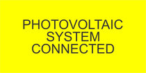 LB-150027-343 - Photovoltaic System Connected - 2x4 Inches - Yellow Back Ground with Black Text, Plastic.-Accurate Signs and Engraving - Solar Tags